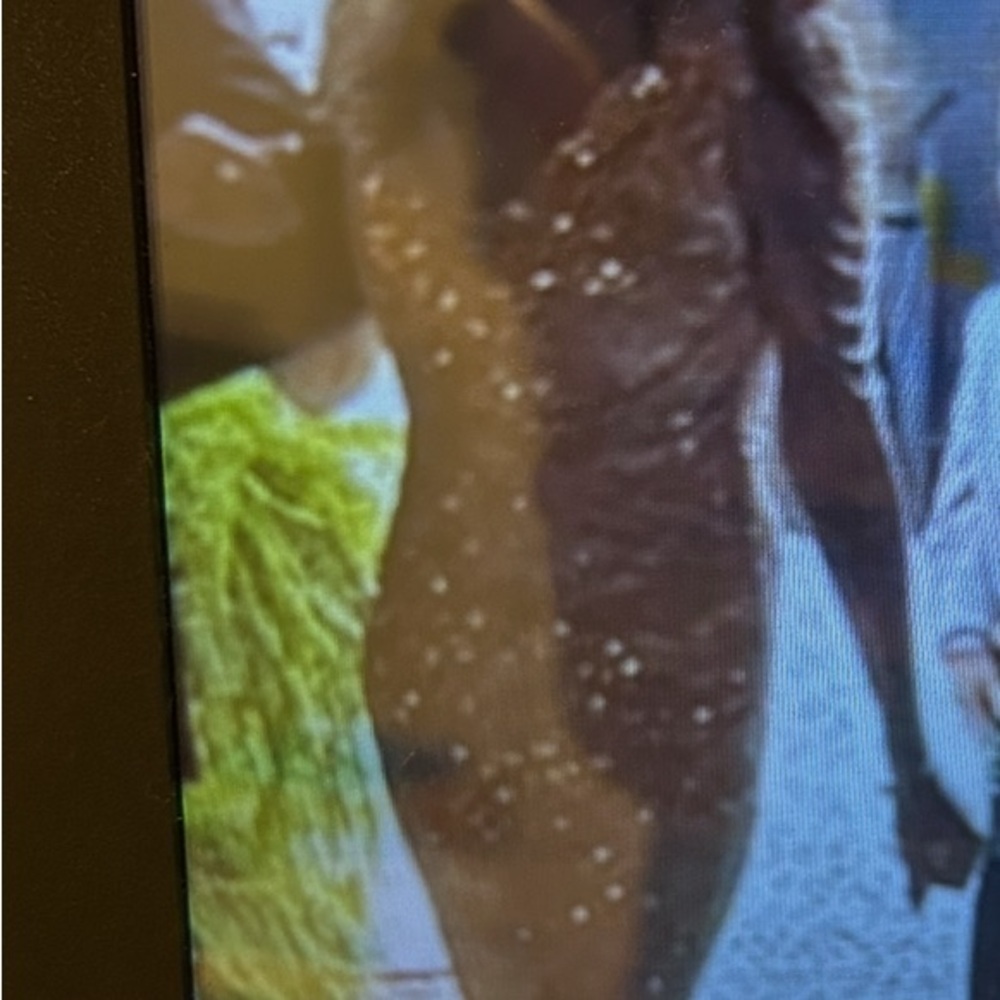 Gold Bodycon Dress for Wedding Guest.
Cascading beads on both arm.
